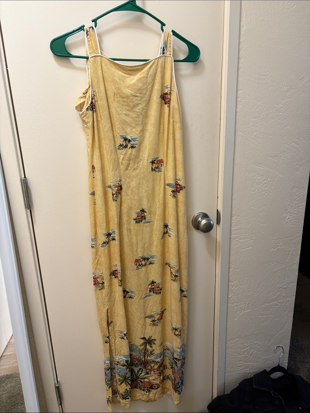 Yellow Tropical Print Women’s Maxi Dress